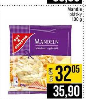 Mandle plátky 100 g 