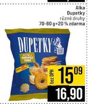 Alka Dupetky různé druhy 70-80 g+20% zdarma 