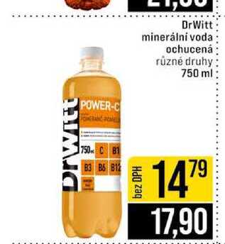 DrWitt minerálni voda ochucená různé druhy 750 ml