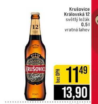 Krušovice Královská 12 světlý ležák 0,5l