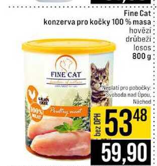 Fine Cat konzerva pro kočky 100 % masa hovězí drůbeží losos 800 g