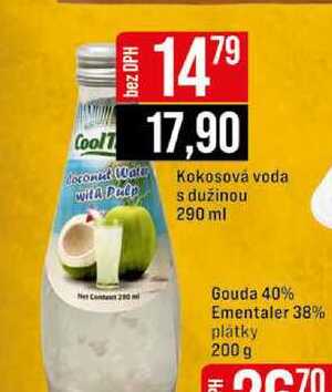 Kokosová voda s dužinou 290 ml 