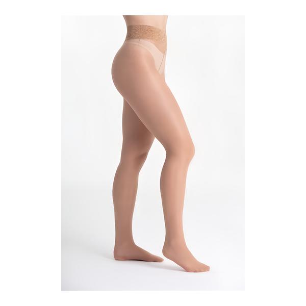 Nadotec s krajkovým pásem | KRÁSY | vel. 4L| béžová | 30 DEN