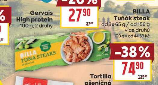 BILLA Tuňák steak 379 od 3x 65 g/ od 156 g