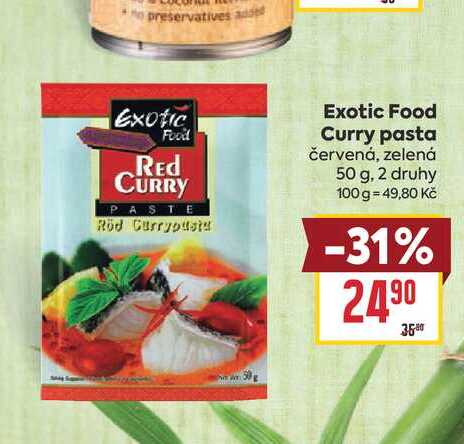 Exotic Food Curry pasta červená, zelená 50g