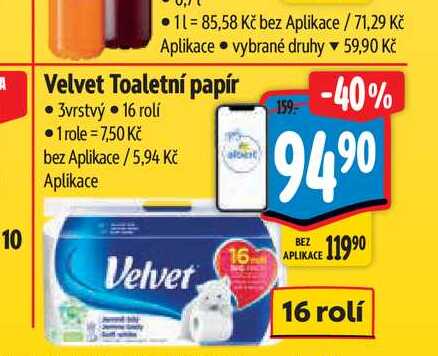 Velvet Toaletní papír 3vrstvý 16 rolí
