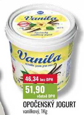 OPOČENSKÝ JOGURT vanilkový, 1Kg 