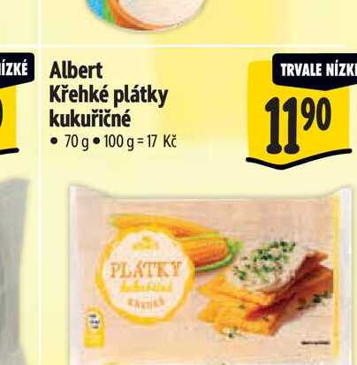   Albert Křehké plátky kukuřičné  70 g 