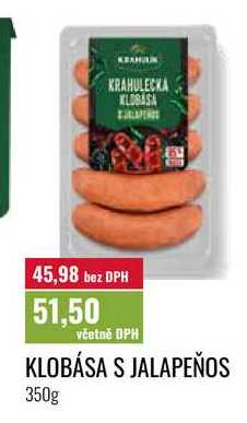 KLOBÁSA S JALAPEÑOS 350g 