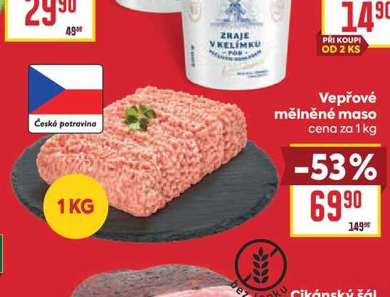 Vepřové mělněné maso cena za 1 kg