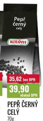 PEPŘ ČERNÝ CELÝ 70g