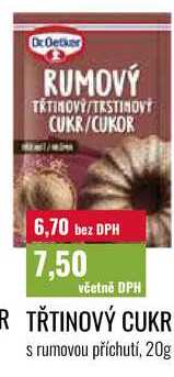 TŘTINOVÝ CUKR s rumovou příchutí, 20g 