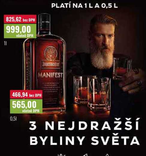 Jägermeister MANIFEST 0,5l, 1l