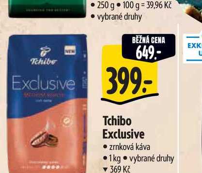  Tchibo Exclusive zrnková káva 1kg   v akci