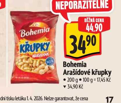   Bohemia Arašídové křupky 200 g  