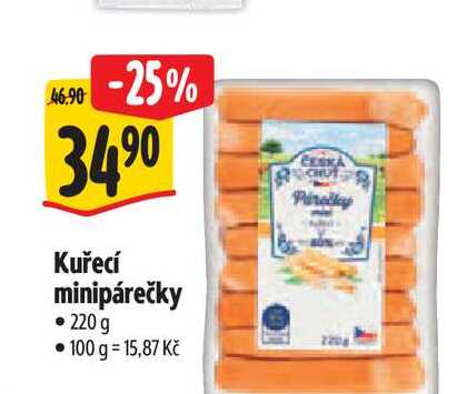   Kuřecí minipárečky 220 g 