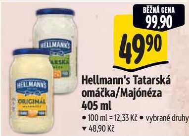 Hellmann's Tatarská omáčka/Majónéza, 405 ml