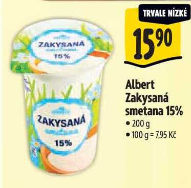 Albert Zakysaná smetana 15%, 200 g