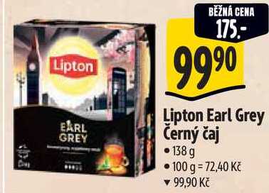 Lipton Earl Grey Černý čaj, 138 g 