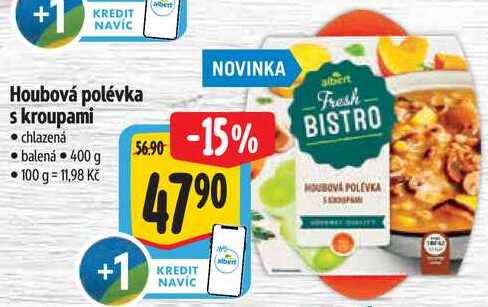 Houbová polévka s kroupami, 400 g