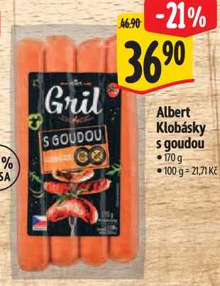 Albert Klobásky s goudou, 170 g 