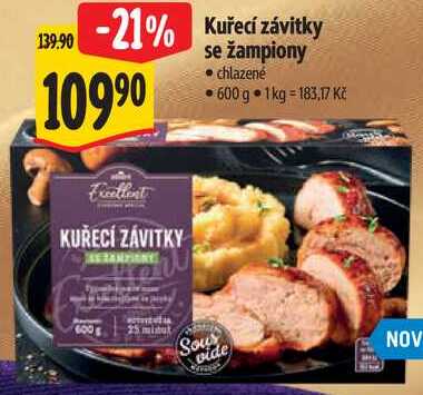 Kuřecí závitky se žampiony, 600 g