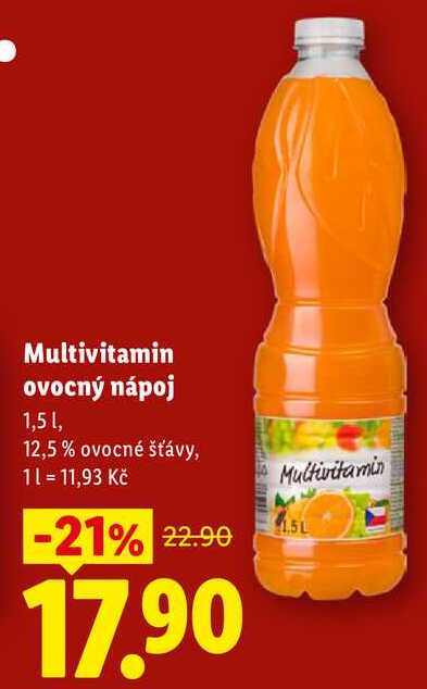 Multivitamin ovocný nápoj, 1,5 l