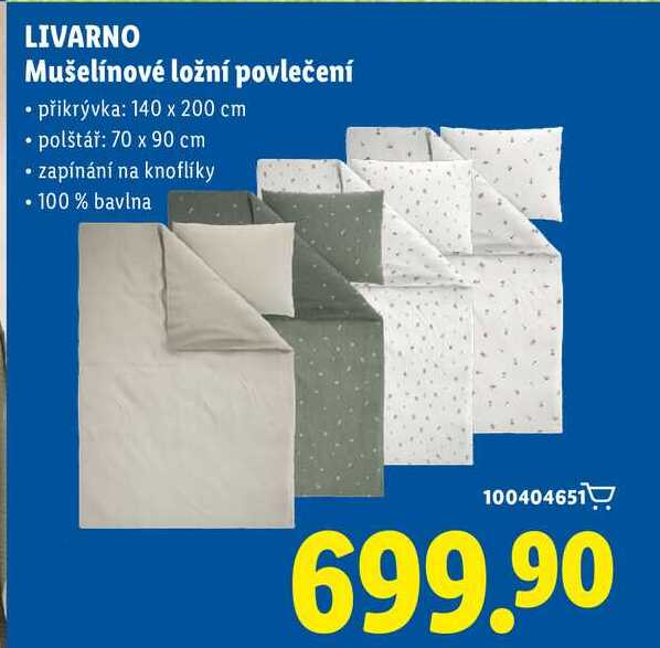 LIVARNO Mušelínové ložní povlečení 