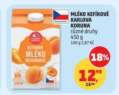 MLÉKO KEFÍROVÉ KARLOVA KORUNA, 450 g