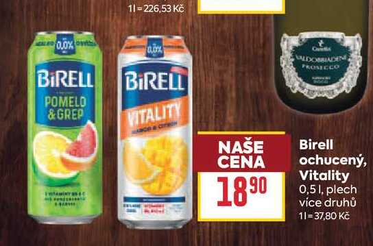 Birell ochucený, Vitality 0,5l, plech