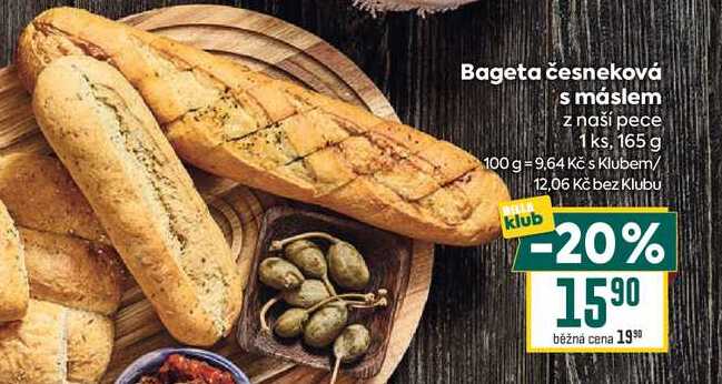 Bageta česneková s máslem z naší pece 1ks, 165 g