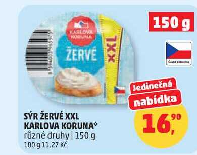 SÝR ŽERVÉ XXL KARLOVA KORUNA, 150 g