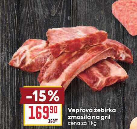 Vepřová žebírka zmasilá na gril cena za 1 kg 