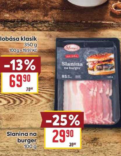 Slanina na burger 100 g