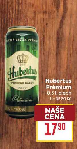 Hubertus Prémium 0,5l, plech
