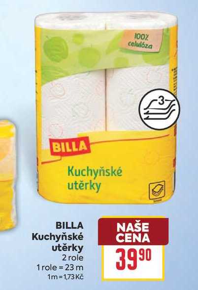 BILLA Kuchyňské utěrky 2 role
