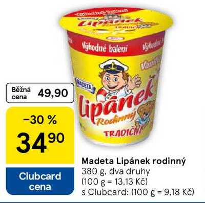 Madeta Lipánek rodinný, 380 g