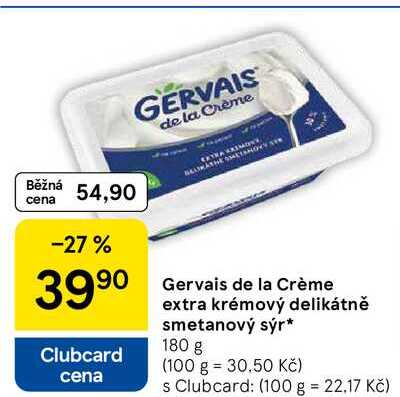 Gervais de la Crème extra krémový delikátně smetanový sýr, 180 g  