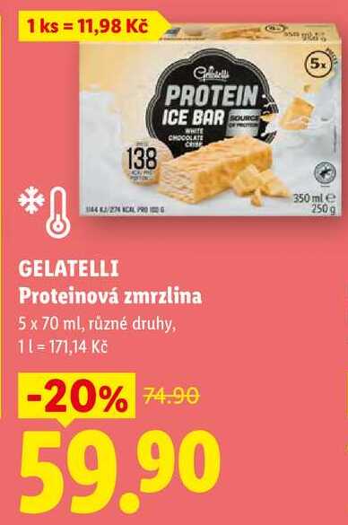 GELATELLI Proteinová zmrzlina, 5x 70 ml