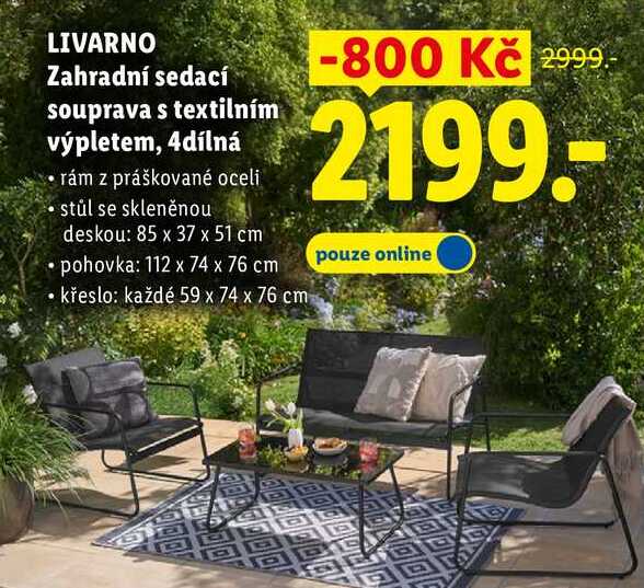 LIVARNO Zahradní sedací souprava s textilním výpletem, 4dílná 