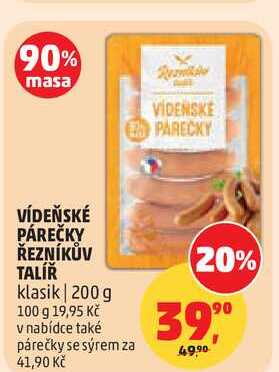 VÍDEŇSKÉ PÁREČKY ŘEZNÍKŮV TALÍŘ, 200 g