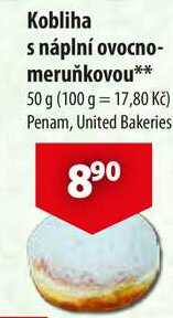 Kobliha náplní ovocno- meruňkovou, 50 g 