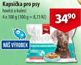 Kapsička pro psy, 4x 100 g 