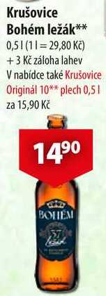 Krušovice Bohém ležák, 0,5 l