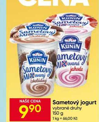 Kunín Sametový jogurt vybrané druhy 150 g 
