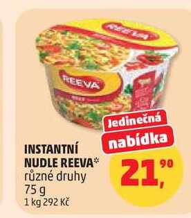 INSTANTNÍ NUDLE REEVA, 75 g