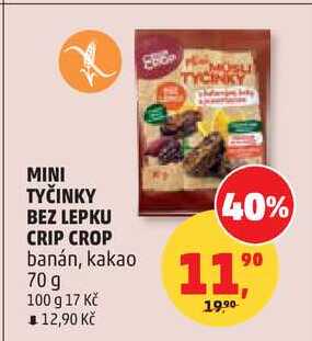 MINI TYČINKY BEZ LEPKU CRIP CROP, 70 g