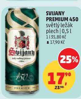 SVIJANY PREMIUM 450 světlý ležák plech, 0,5 l