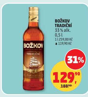 BOŽKOV TRADIČNÍ 33% alk., 0,5 l