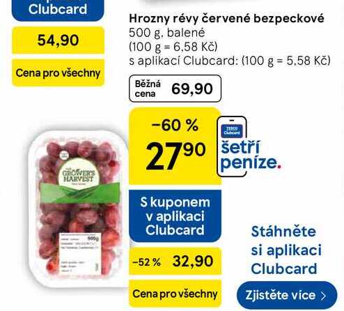 Hrozny révy červené bezpeckové, 500 g, balené 